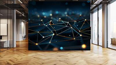 Abstract geometric network on background Wall mural