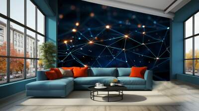 Abstract geometric network on background Wall mural