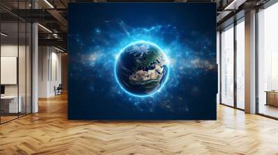 Digital technology universe earth abstract graphics poster web page PPT background Wall mural