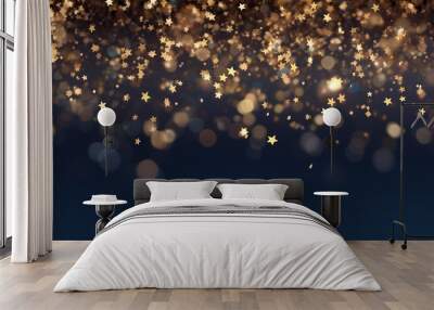 Featuring stunning soft bokeh lights and shiny elements. Abstract festive and new year background Wall mural