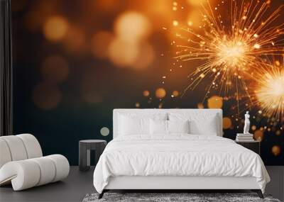 Fireworks background for celebration, holiday celebration concept Wall mural