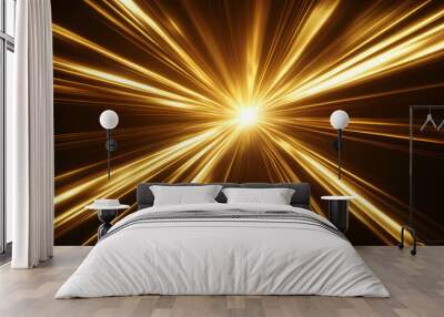 Golden light speed futuristic world Wall mural