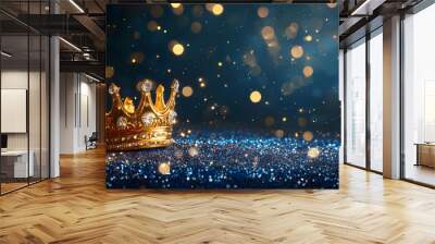 Luxurious and shining golden crown Wall mural