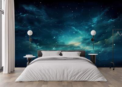 Mysterious star themed gradient background with countless twinkling stars Wall mural