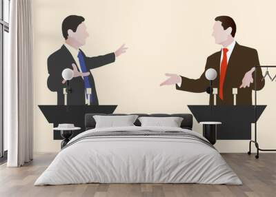 debate two speakers. political speeches debates Wall mural