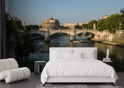 A view of Castel Sant Angelo at sunset Wall mural