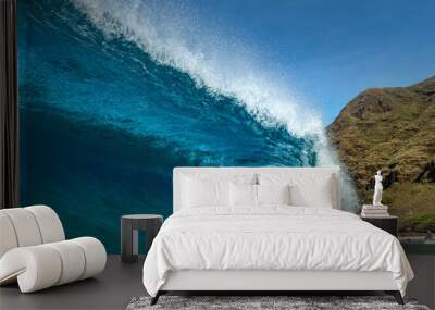 bright blue ocean wave
 Wall mural