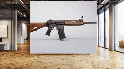 Detailed view of Classic FN FAL Semi-Automatic Rifle - A Steel Symbol of NATO's Cold War Era Wall mural