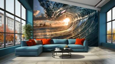 sunrise wave 2 Wall mural