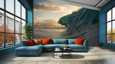 sunset over the sea Wall mural