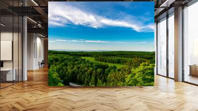 landscape with blue sky and clouds Wall mural