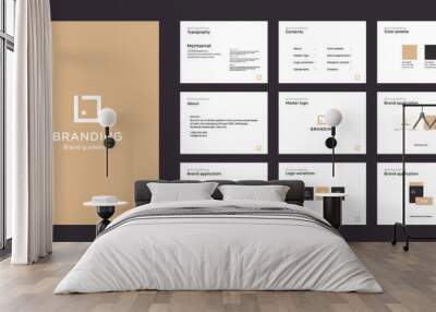 Minimalist luxury brand guide template Wall mural