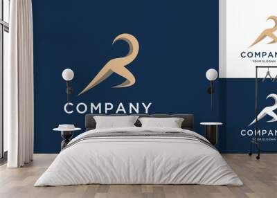 Monogram letter r run logo template Wall mural