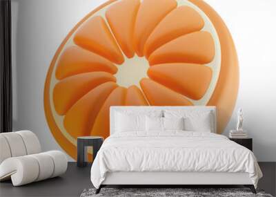 half sliced orange fruit 3d illustration Wall mural