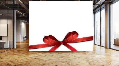 red ribbon and bow background Wall mural