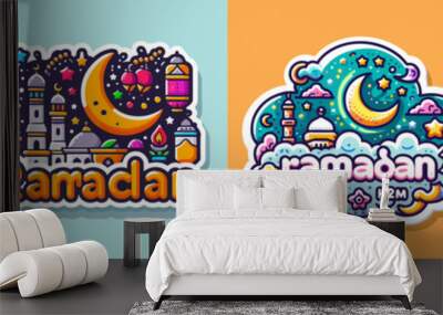 ramadan decoration art illustration background Wall mural