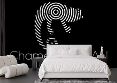 chameleon Scan Technology Logo vector Element. Animal Technology Logo Template Wall mural