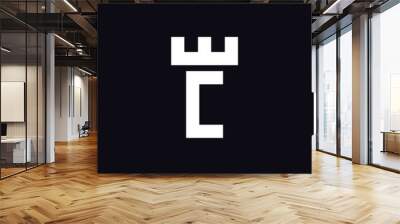 E C Letter Castle Logo Wall mural