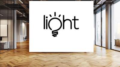 Light Bulb text logotype vector template Wall mural