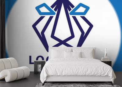 Lion Line Diamond logo icon vector template Wall mural