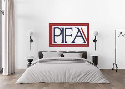 p f a letter logo Wall mural