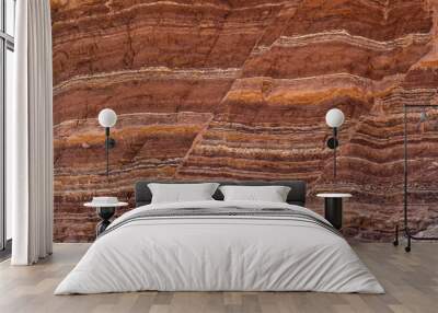 Fault lines and colorful layers in sandstone Wall mural