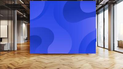 Abstract blue wave background, Abstract 3d background with dark blue wave shadow shape design. Wall mural