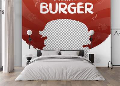 Burger sale social media post or web banner template Wall mural