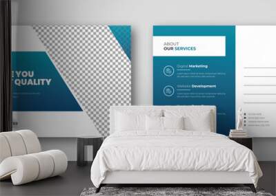 Corporate business post card design template Wall mural