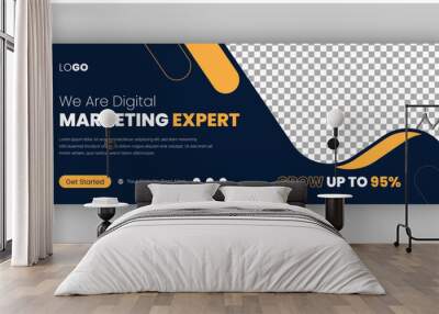 Digital marketing facebook cover web banner template Wall mural