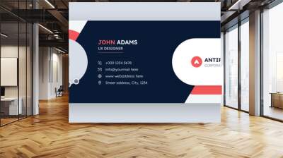 Email signature or email footer and personal social media facebook cover design template Wall mural