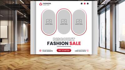 Fashion sale social media post and web banner template Wall mural