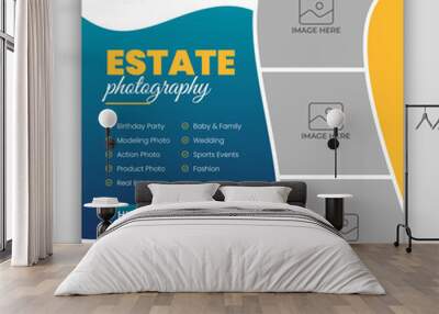 Real estate photography services social media post template and web banner Wall mural