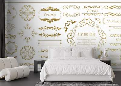 Fashionable frame. Design template. A set of gorgeous foreheads. Wall mural