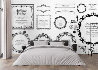 Fashionable frame. Design template. A set of gorgeous foreheads.
 Wall mural