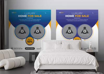 Real estate business promotion social media post and web banner template Wall mural