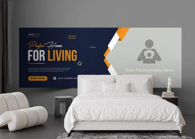 real estate social media facebook cover and web banner template Wall mural