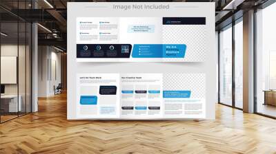 Corporate Square Trifold brochure Design template Wall mural