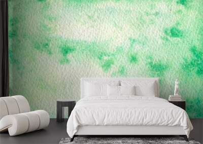 Recycle concept. Green watercolor background with watercolour ombre. White paper. Abstract aquarelle texture. Organic colors. Natural watercolor degrade painting backdrop. Green painted banner - Jpeg Wall mural