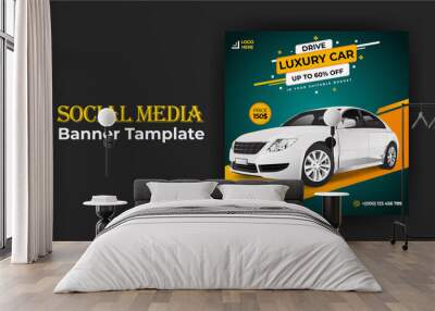 Black friday car sale social media post template Wall mural