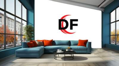 DF letter logo design on . DF creative initials letter logo concept. DF icon design. D F Wall mural