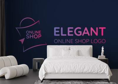 Elegant online shop logo design Wall mural