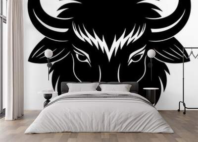 Bison Silhouette Vector Art Wall mural