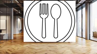 Cutlery Icon Vector Art Wall mural