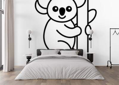 Elegant Black Koala Icon art vector Wall mural