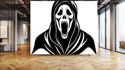 Ghostface Scream Silhouette Vector Art Wall mural