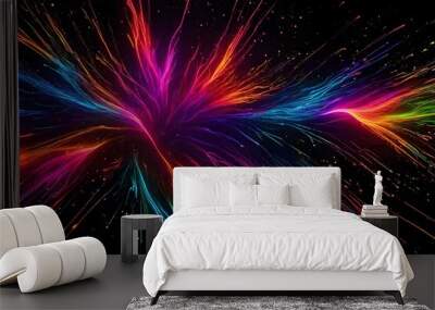 most beautiful vivid liquid in collorful 3d rendring a beautiful abstract background in many colors. Wall mural