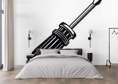 Screwdriver black vector Wall mural