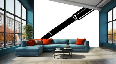 Silhouette Pen Vector on White Wall mural