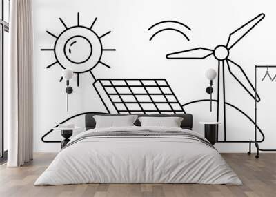 Solar energy art vector illustration Wall mural